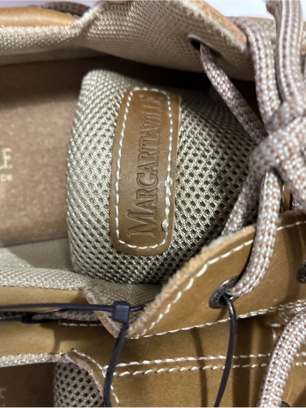 Margaritaville Anchor Lace Up Boat Shoes Brown Leather Textile Upper Men's Sz 12
